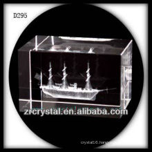 K9 3D Laser Subsurface Sailboat Inside Crystal Block